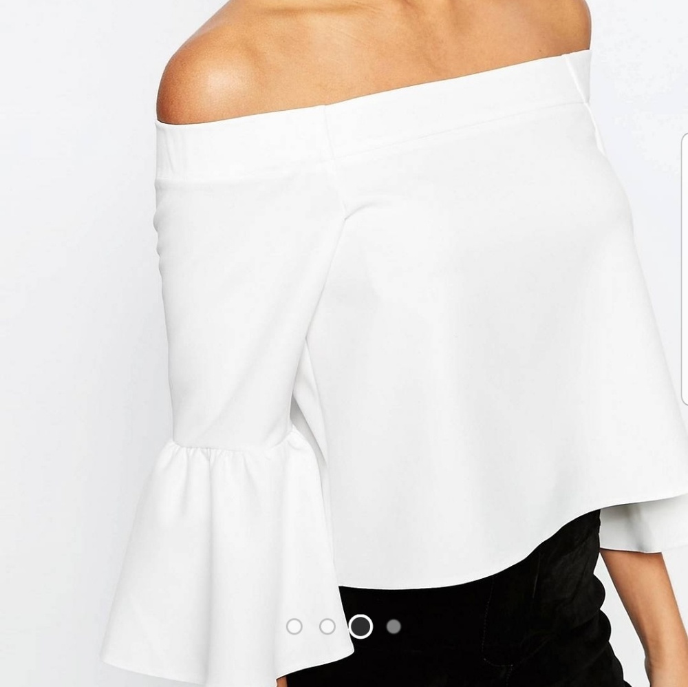 Asos tall white bardot shirt